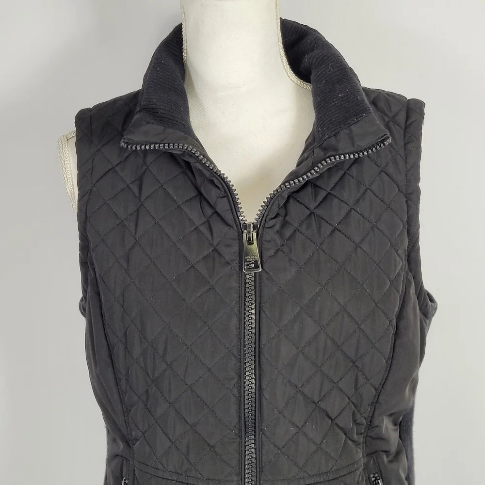 Andrew marc polyester Black puffer vest Size Medium